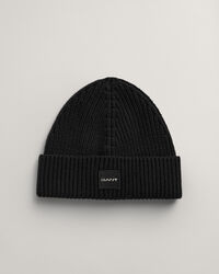 Katoenen ribgebreide beanie
