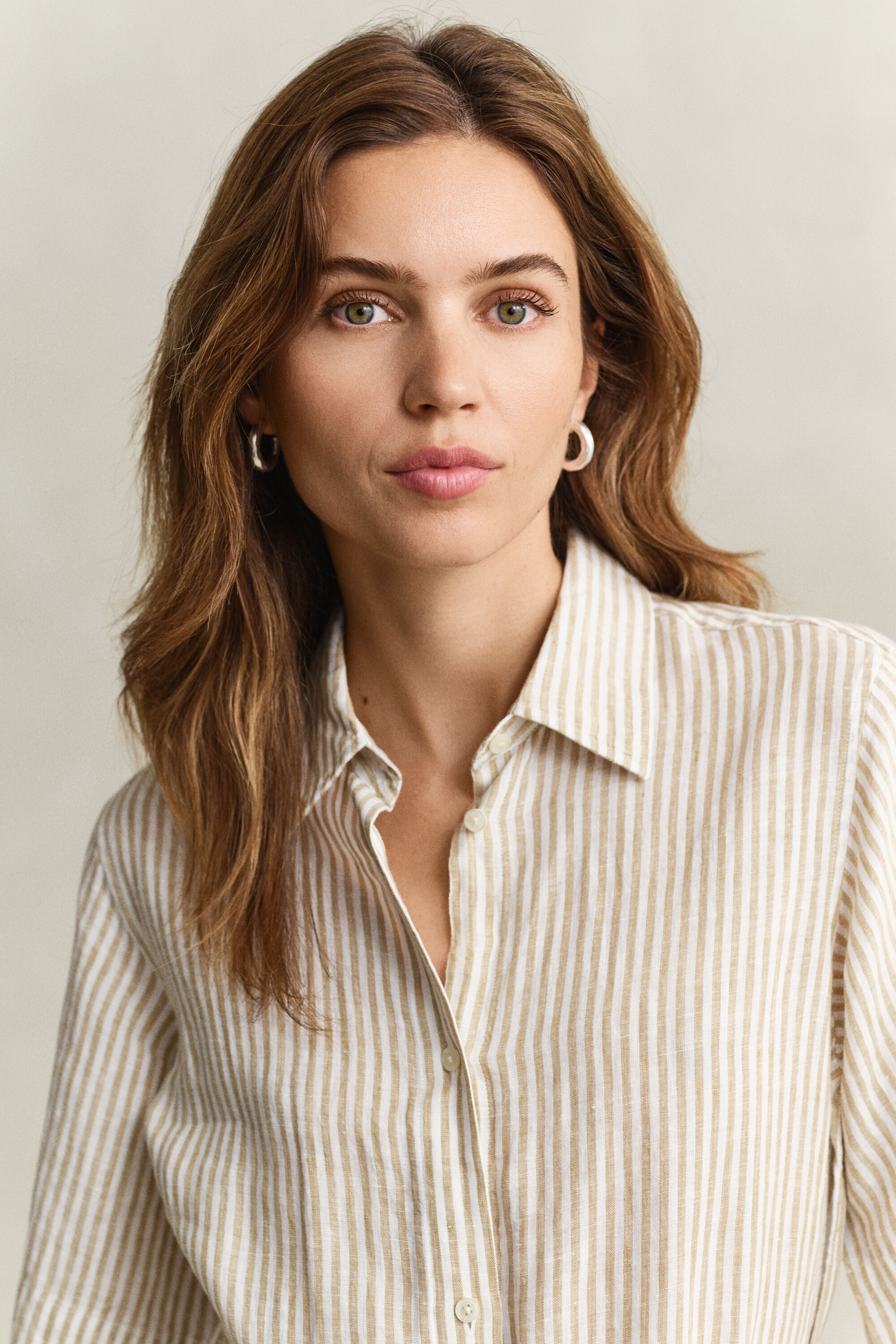 Linnen overoverhemdjurk met strepen