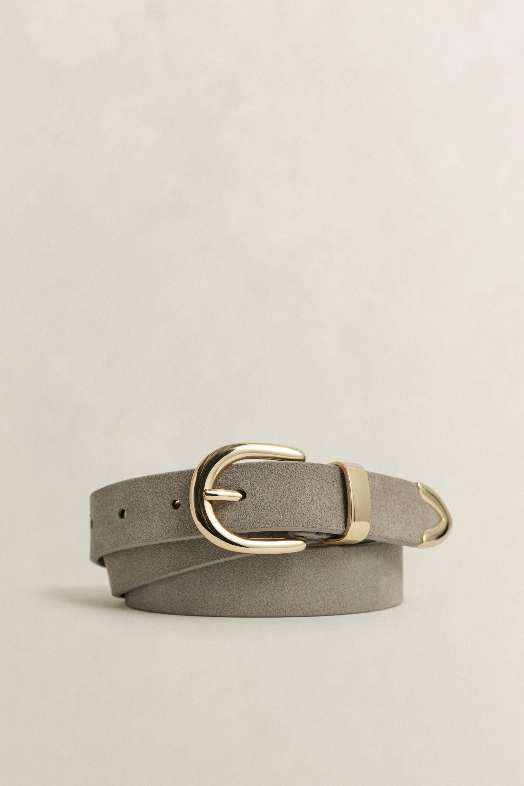 Suède riem met metaal