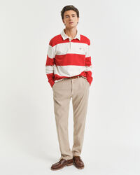 Slim Fit chino van katoen en linnen