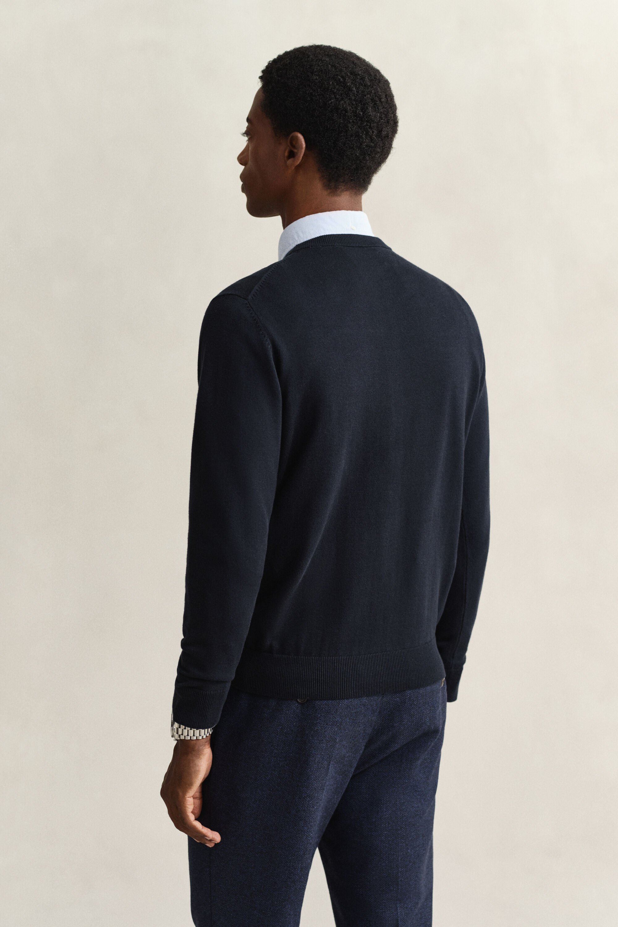 Katoenen trui met ronde hals