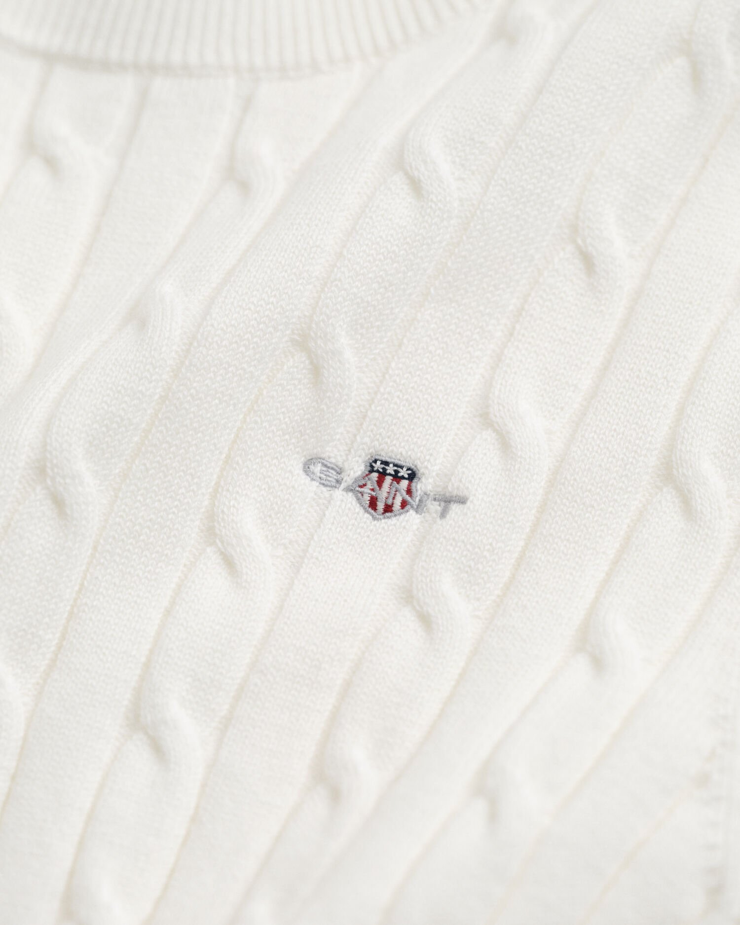 Gebreide kabeltrui met korte mouwen