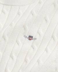 Gebreide kabeltrui van stretchkatoen