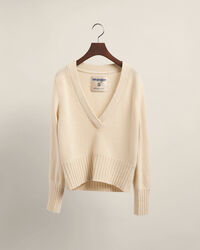 Wrangler x GANT Varsity trui met V-hals van kasjmiermix