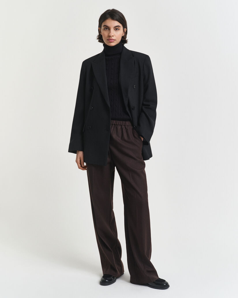 Kabelgebreide coltrui van stretchkatoen