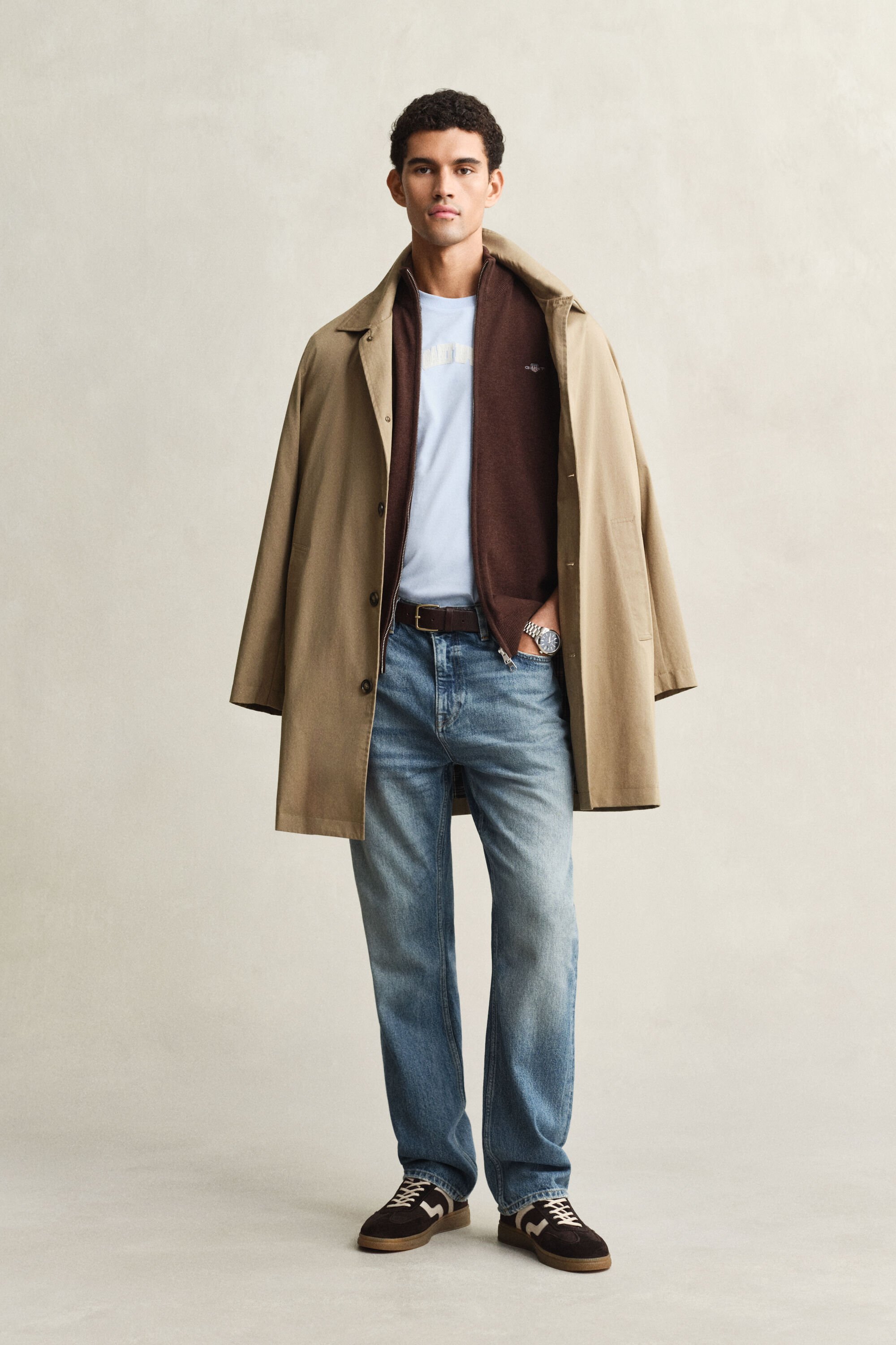 Casual vest van katoen met ritssluiting