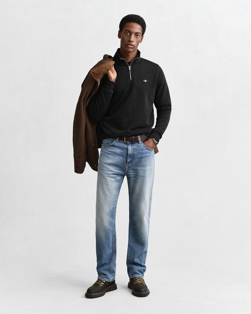 Shield sweatshirt met korte rits