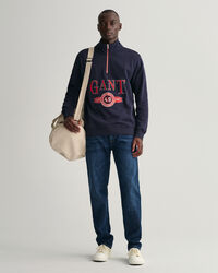 Retro Crest sweatshirt met korte rits