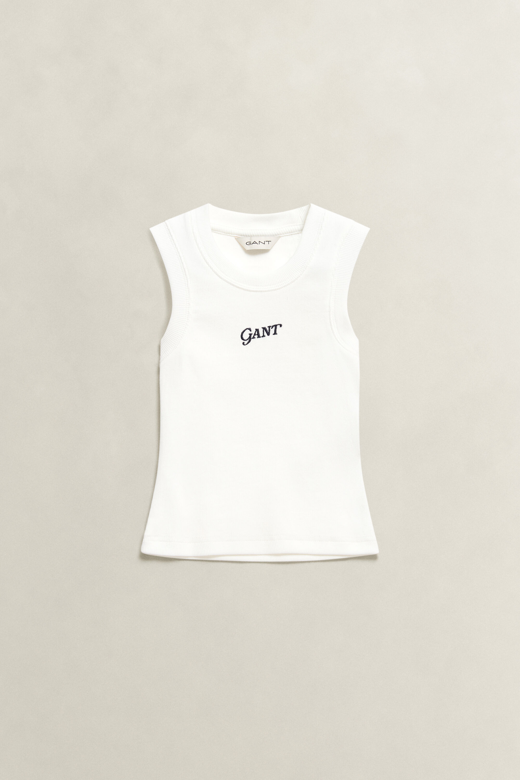 Girls geribde tanktop met logo