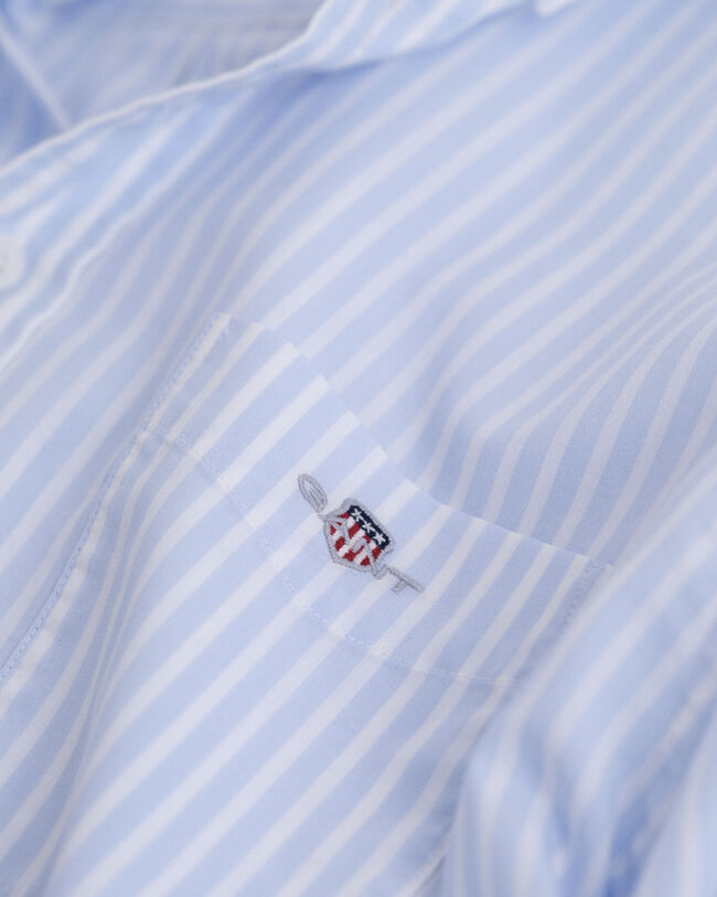 Teens Shield gestreept popeline overhemd