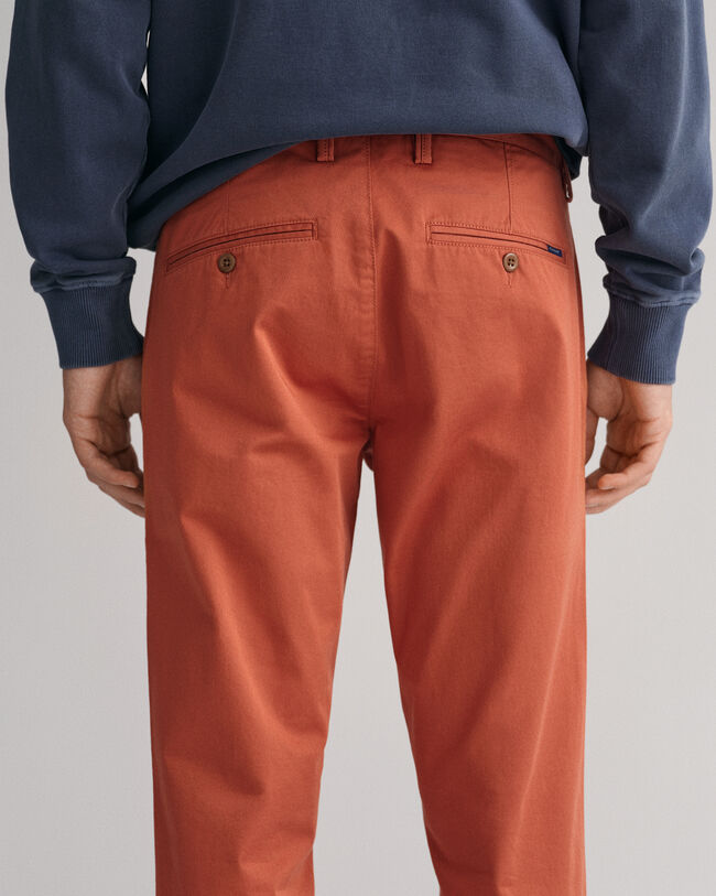 Hallden Slim Fit chino van keperstof