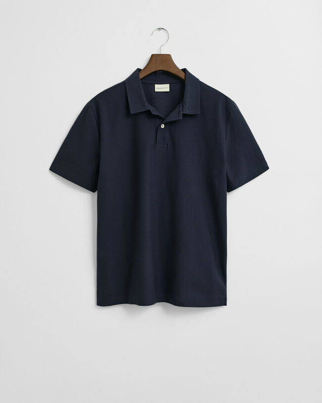 Textured poloshirt van keperstof