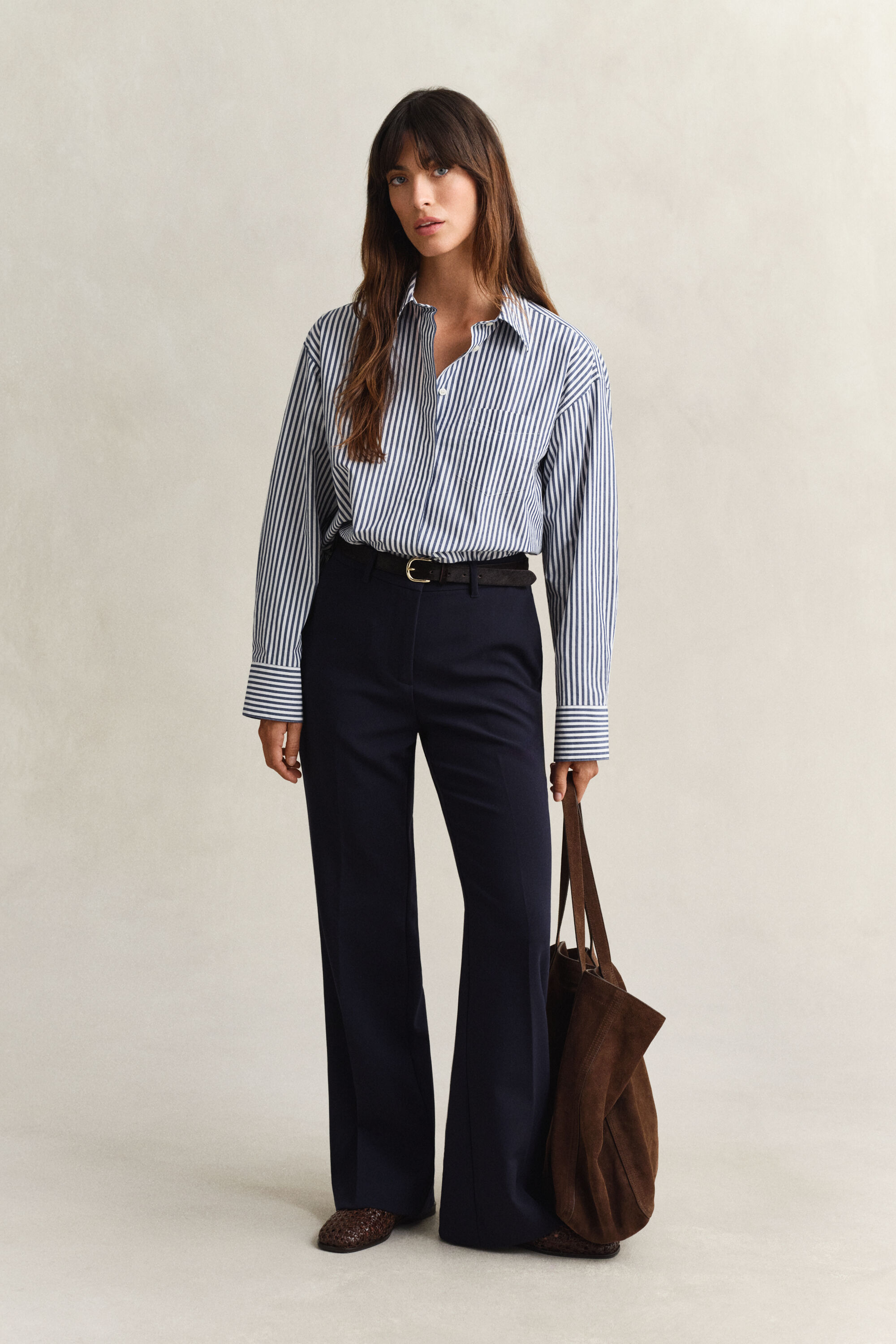 Poplin overoverhemd met strepen