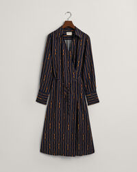 Regular Fit gestreepte wikkeljurk met Rope Print