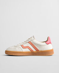 Cuzima metallic leren sneakers met su&egrave;de