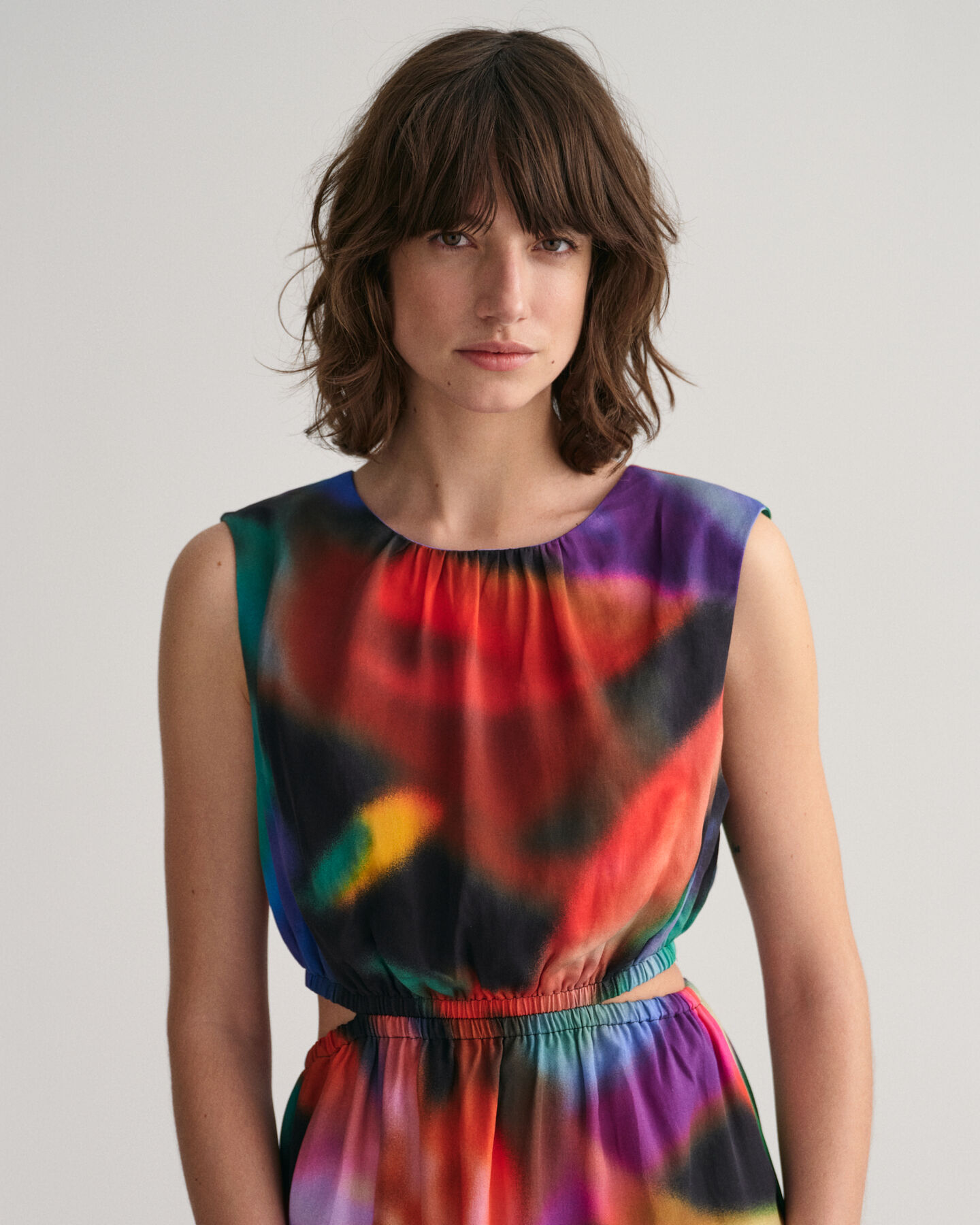 Mouwloze jurk met bloemenprint