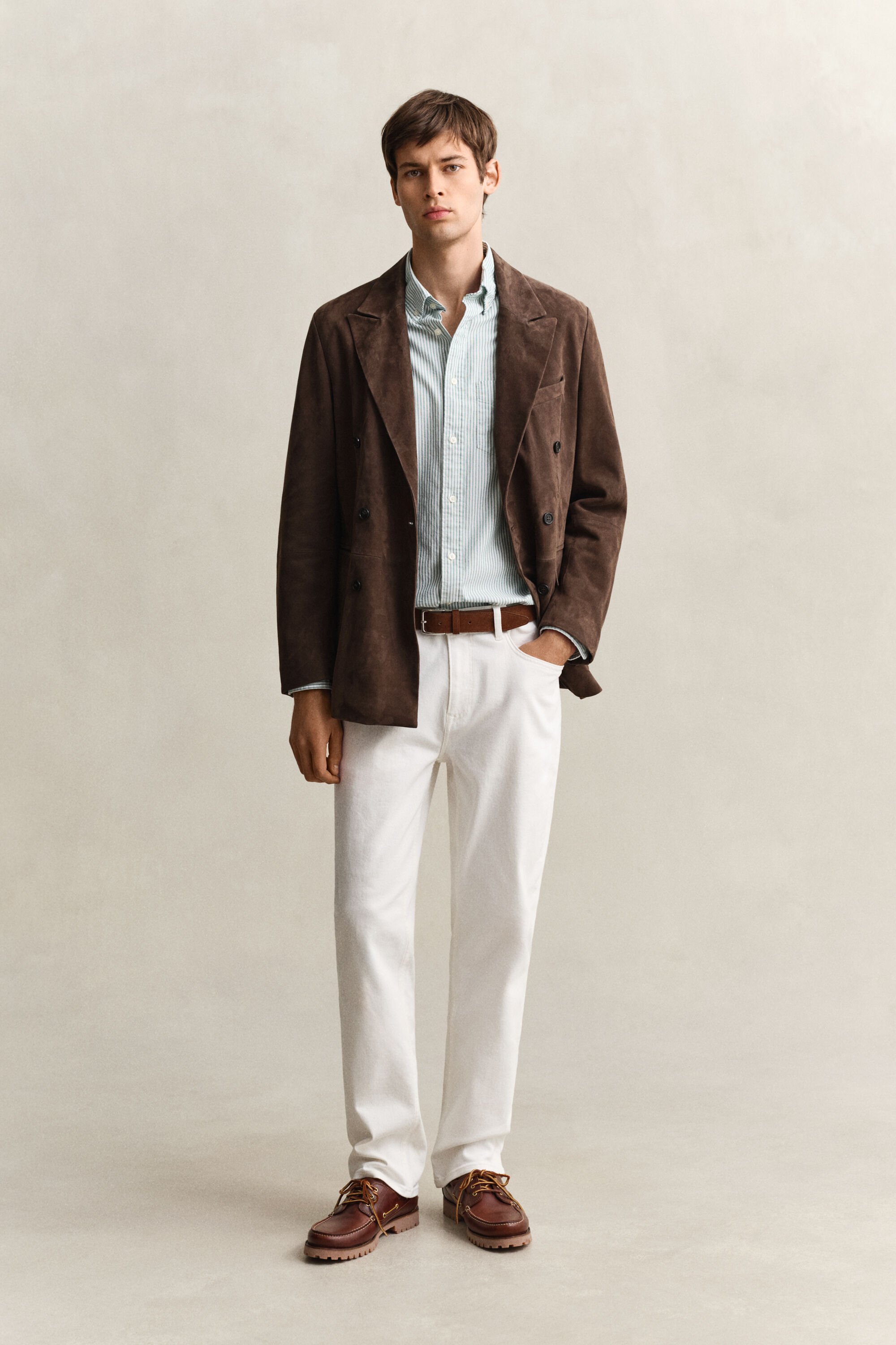 Klassiek Oxford-overoverhemd met Banker-streep