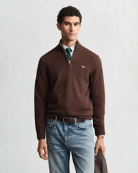 Casual katoenen trui met korte rits