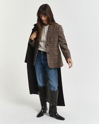 Regular fit wollen blazer met pied-de-poule