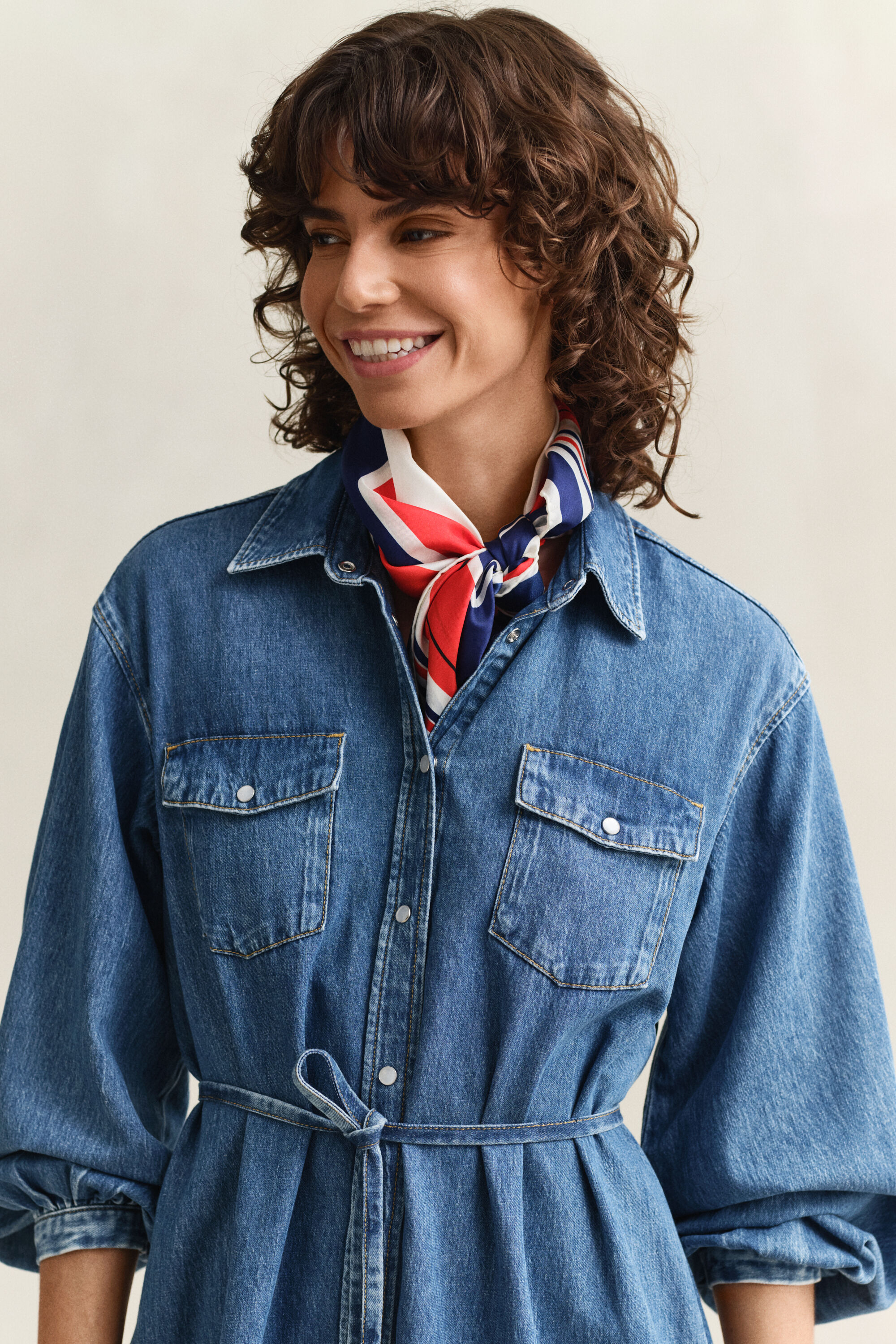 Denim overoverhemdjurk