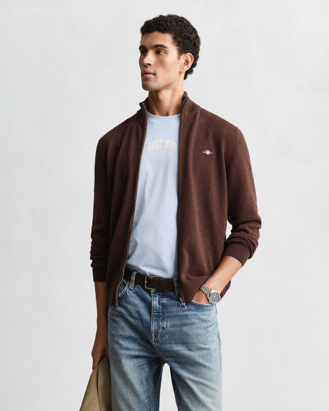 Casual vest van katoen met ritssluiting