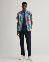 Regular Fit overhemd met korte mouwen en kleurige madrasruit