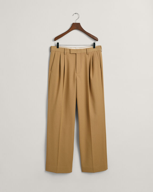 Bandplooibroek met wijde pijpen