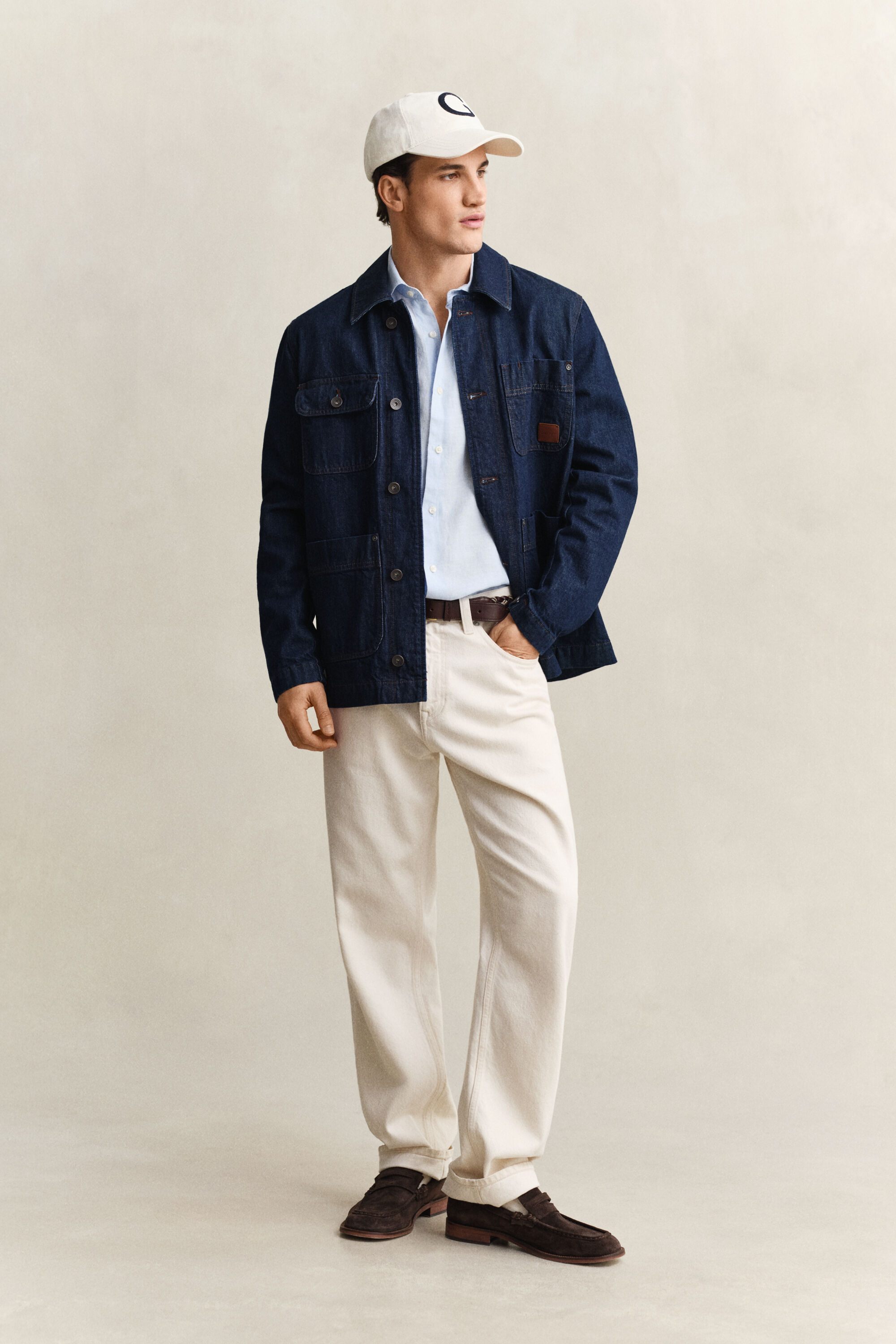 Linnen overoverhemd met korte mouwen