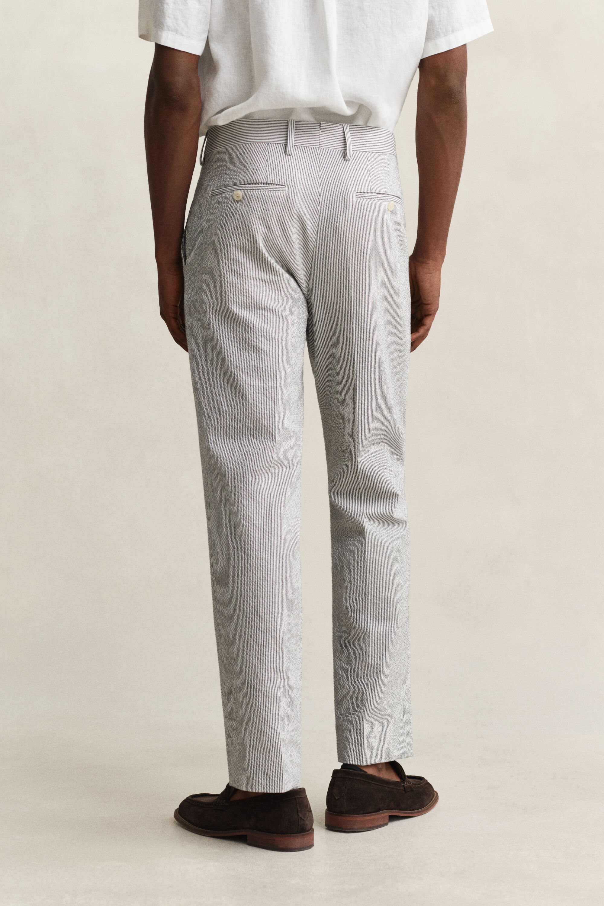 Seersucker kostuumbroek