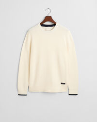 Geribde katoenen trui met ronde hals