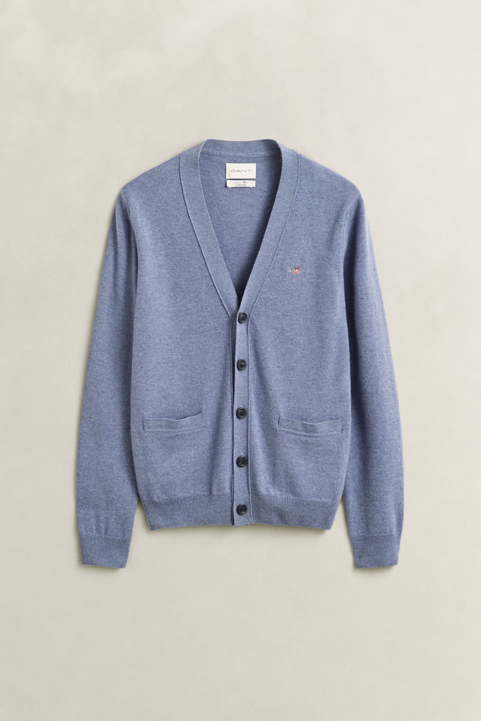 Lamswollen vest met V-hals