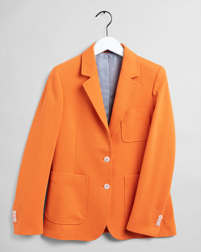 Regular Fit gem&ecirc;leerde jersey blazer