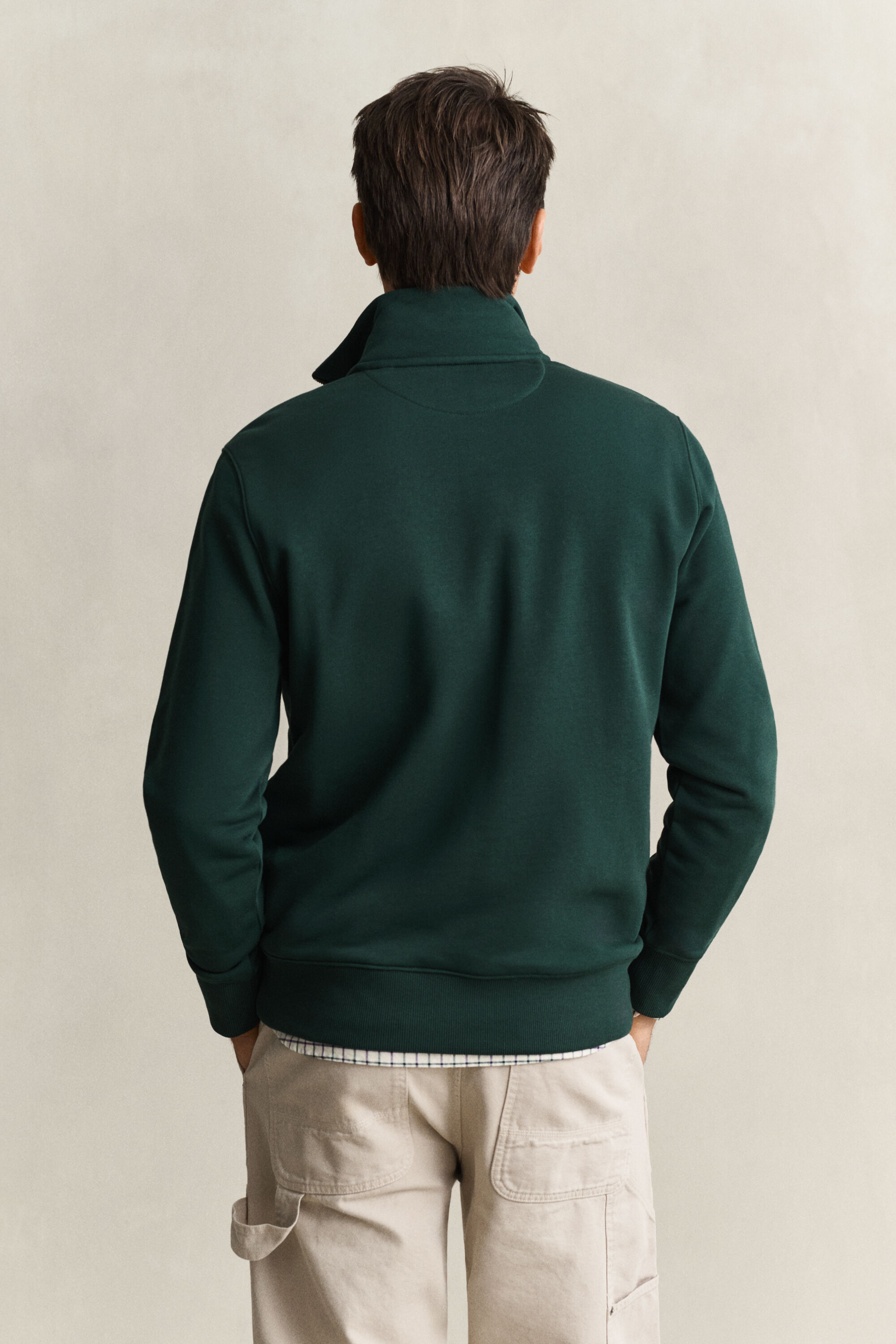 Shield sweatshirt met korte rits