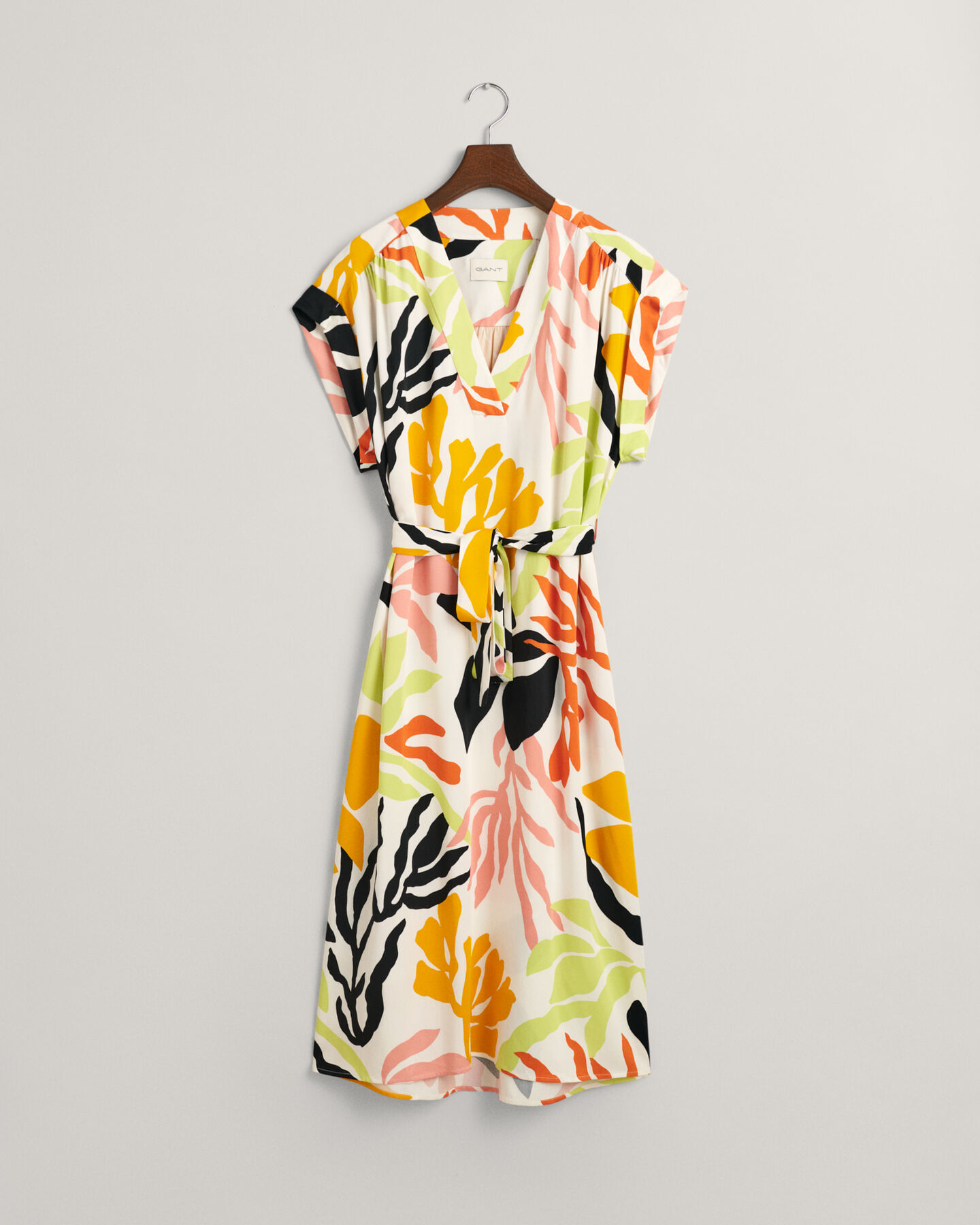 Palm Print jurk met korte mouwen