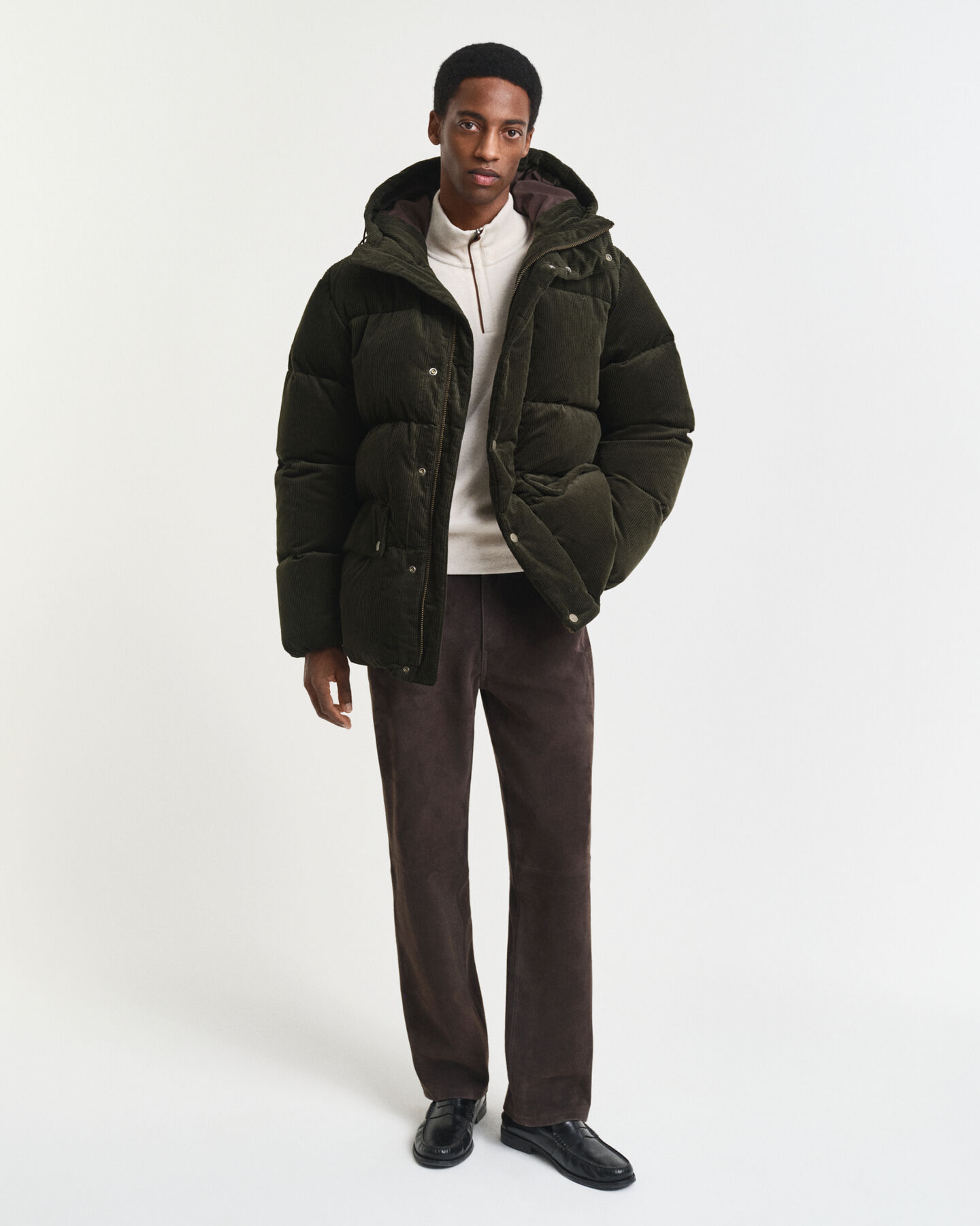 Sacker Rib sweatshirt met korte rits