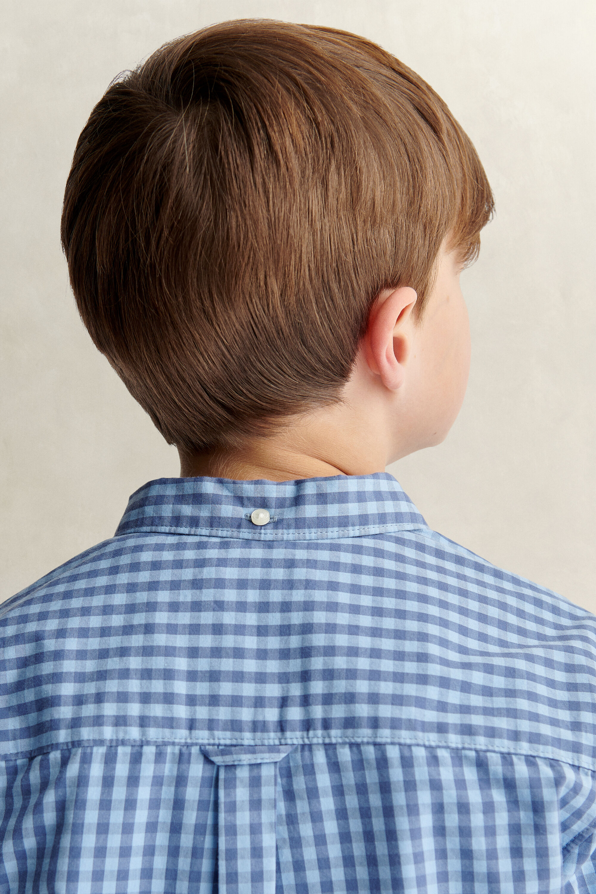 Teen Boys poplin overoverhemd met Gingham-ruitje