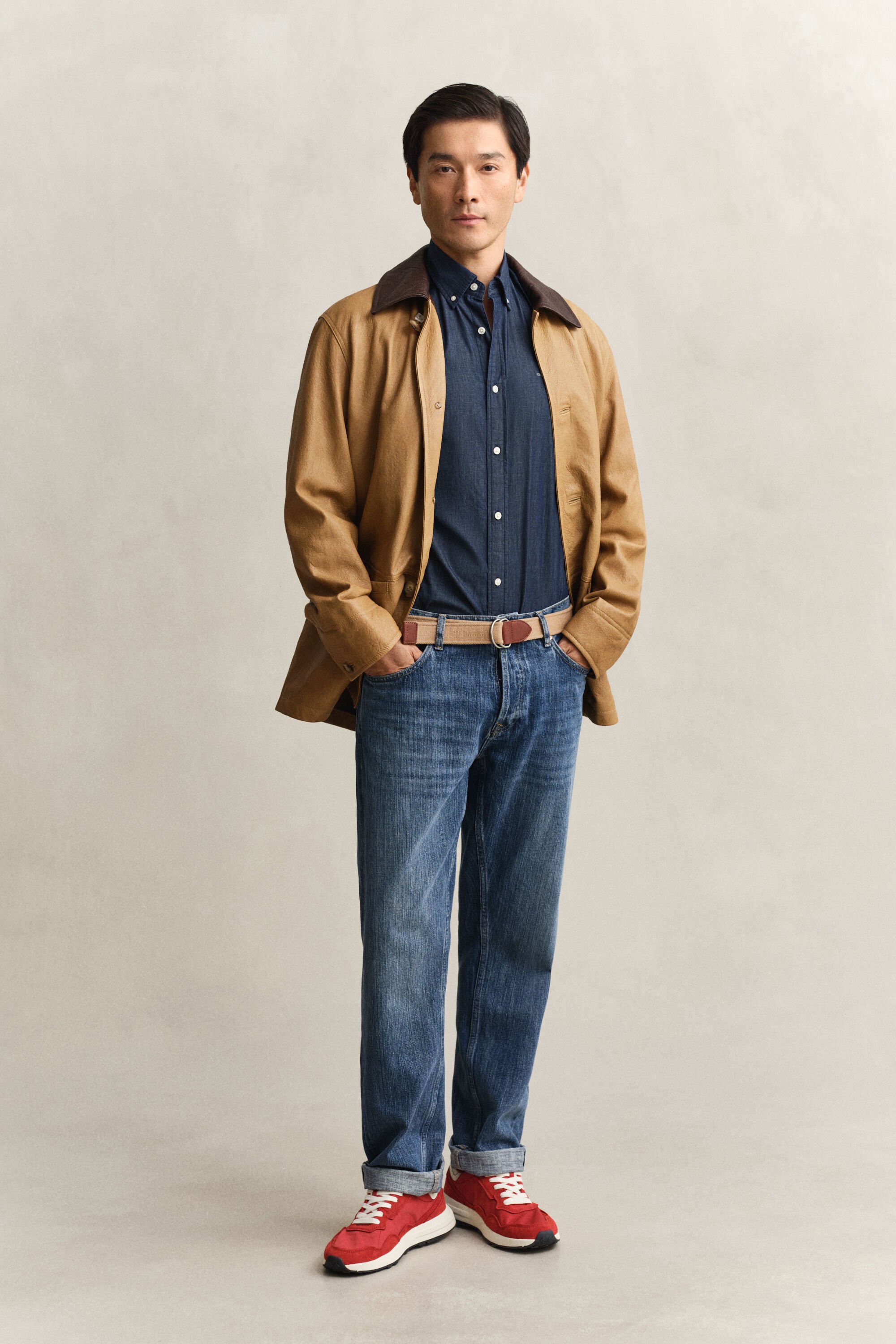 Slim Fit indigo overhemd