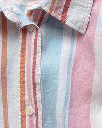 Kleurig gestreepte overhemdjurk