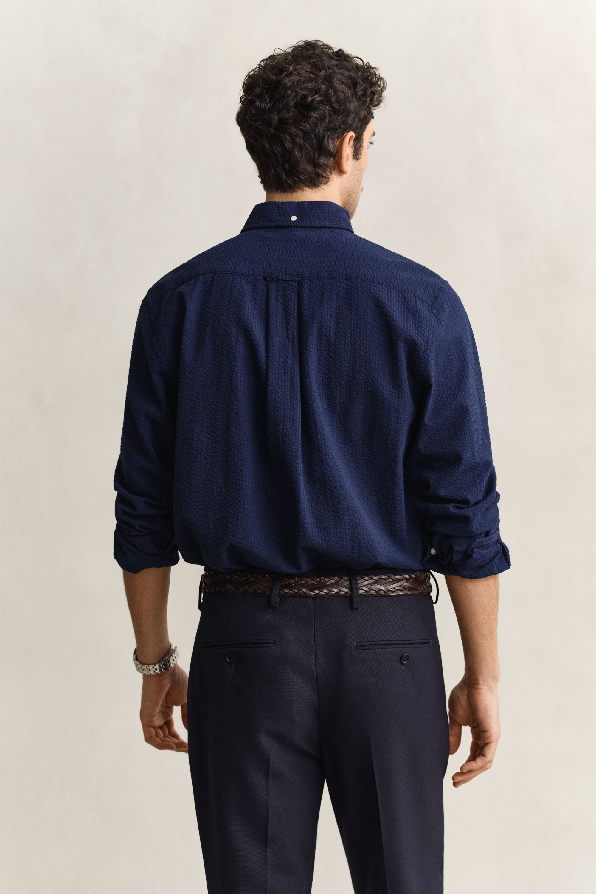 Regular Fit Seersucker overoverhemd