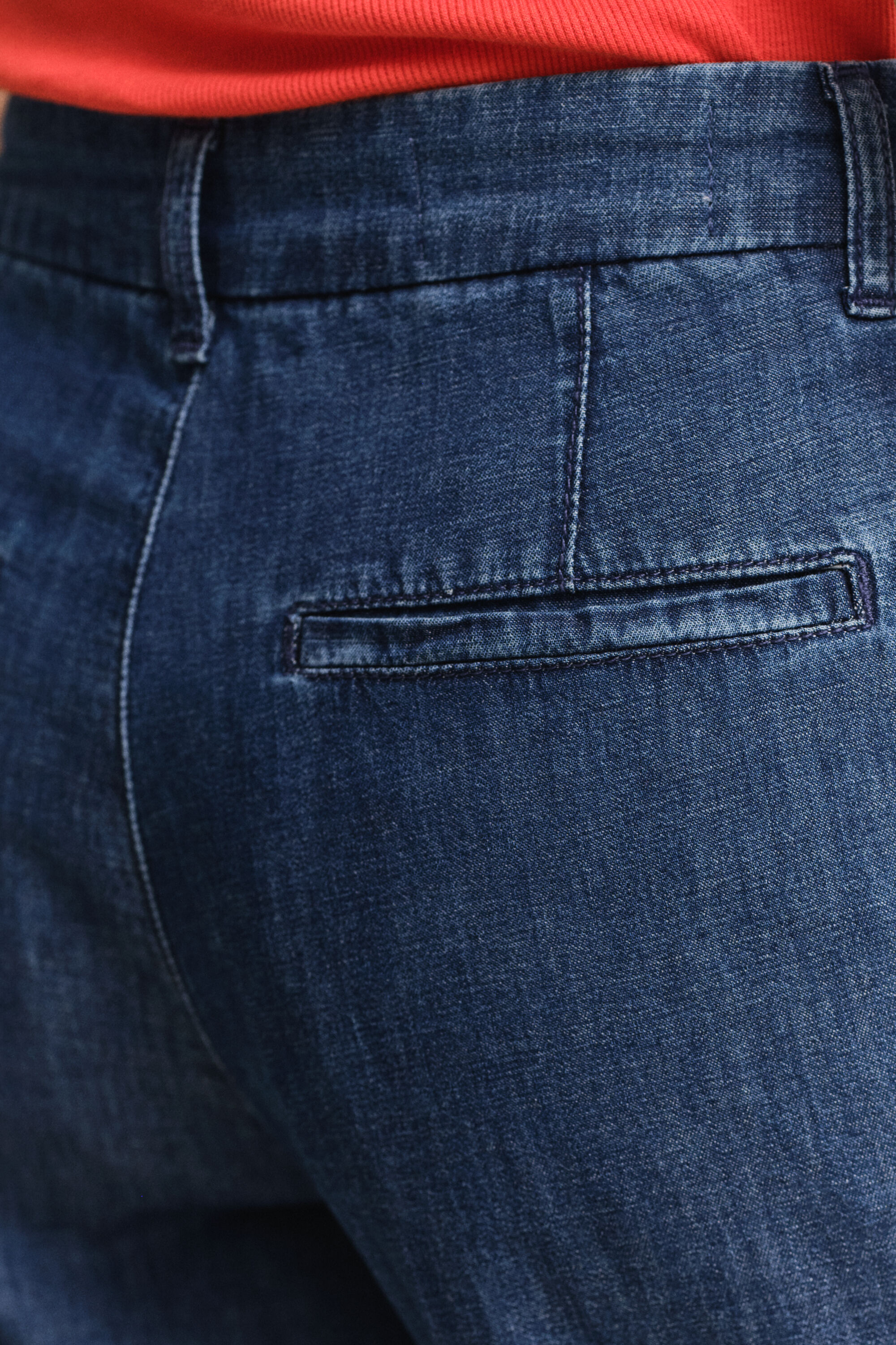 Jeans van katoen en linnen