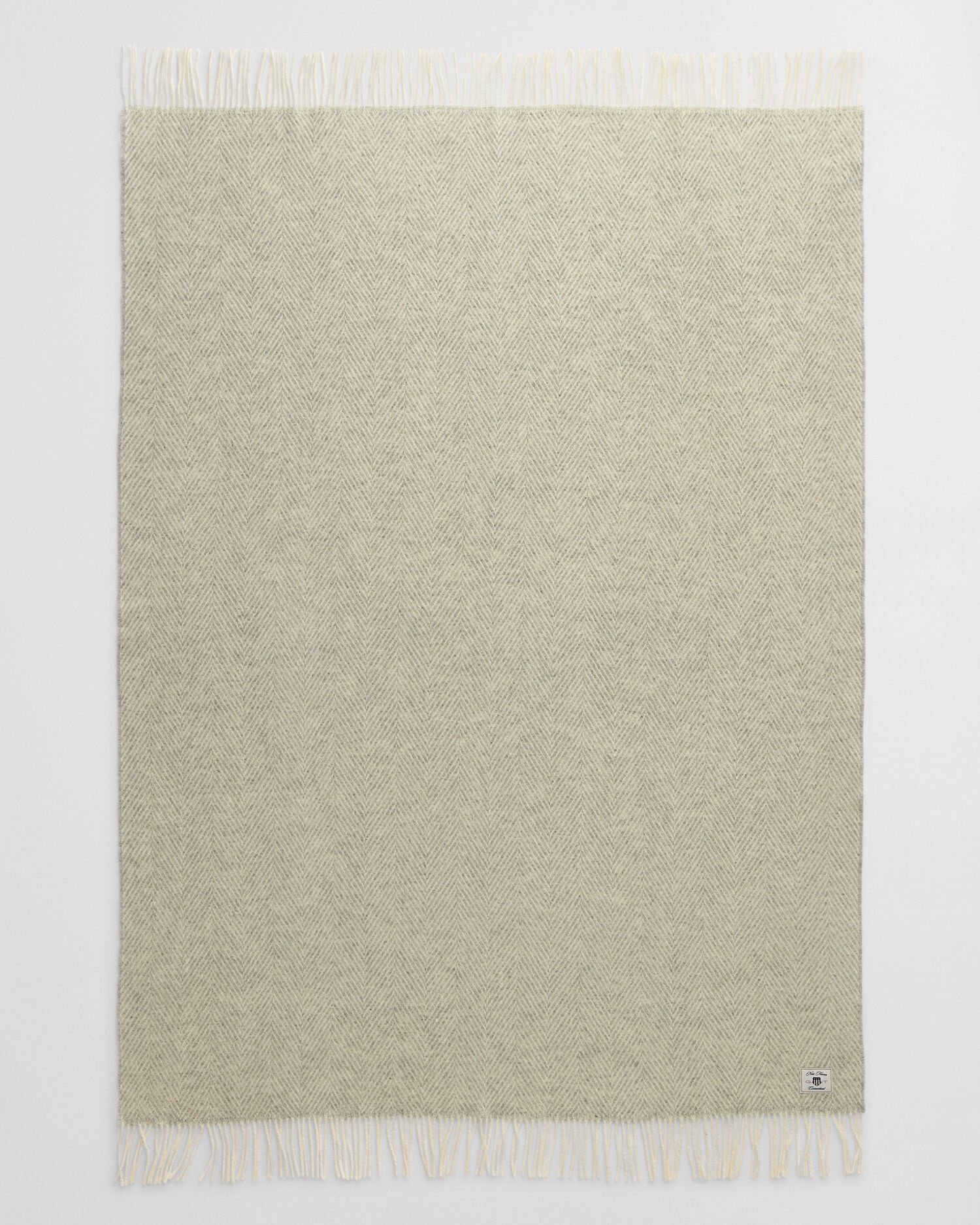 Wollen sprei met visgraatmotief