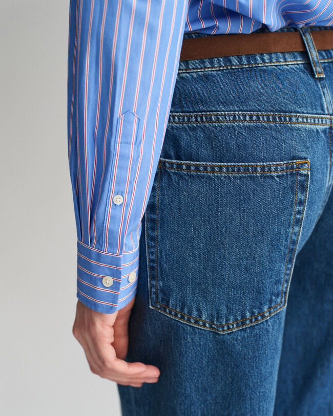 Regular Fit Classic overhemd met strepen van poplin