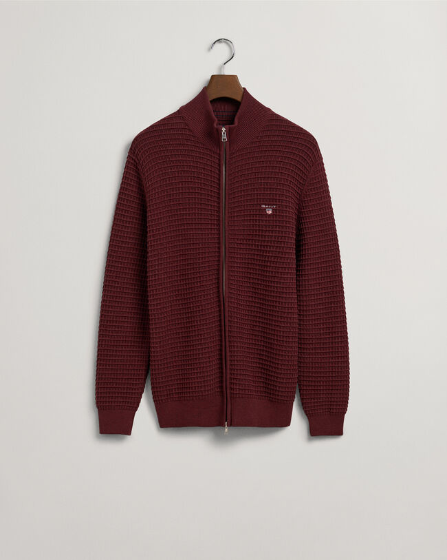 Texture sweater van katoen met rits