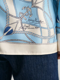 Relaxed Fit Sailing zijden overhemd met print