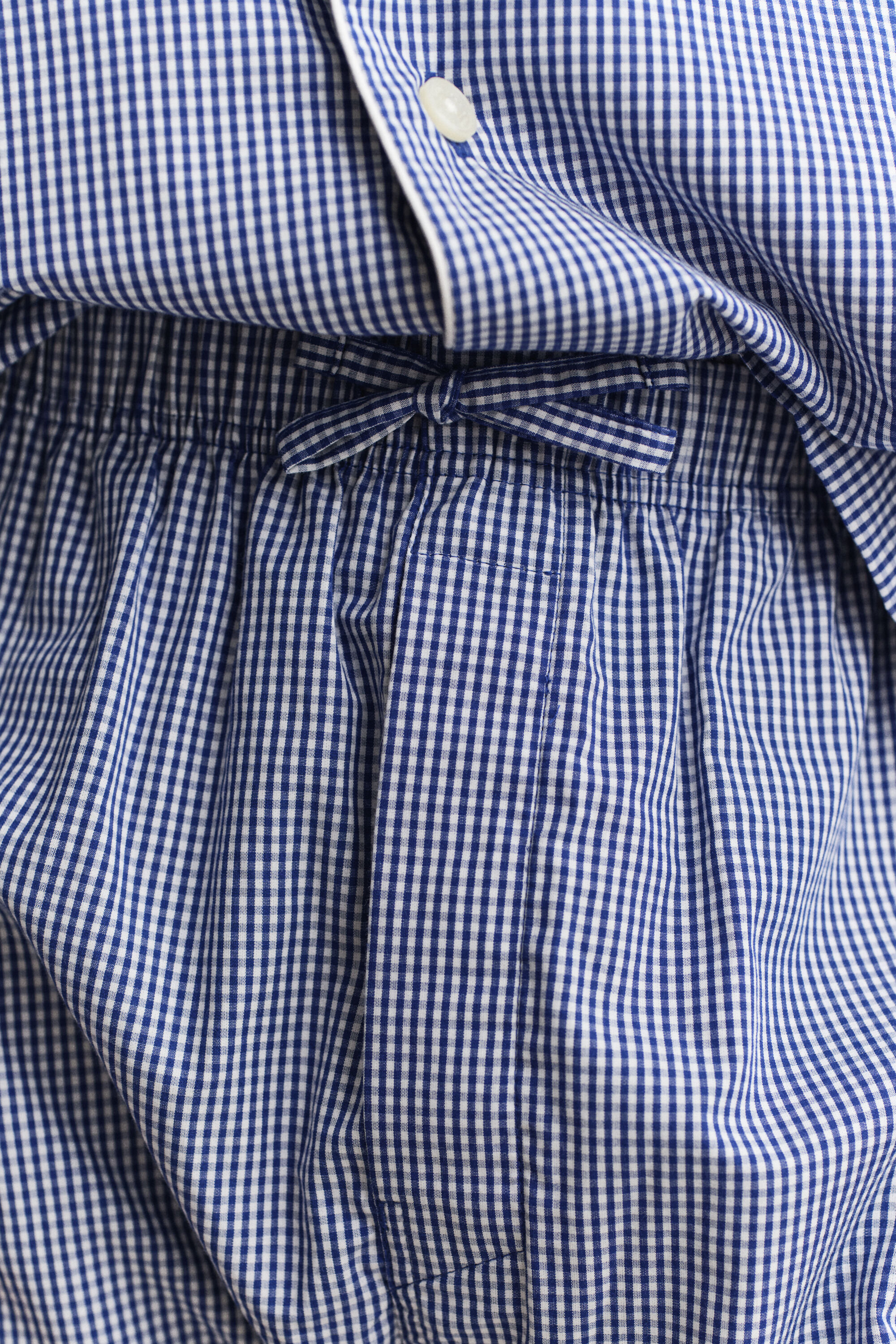 Pyjama van poplin met Gingham-ruitje