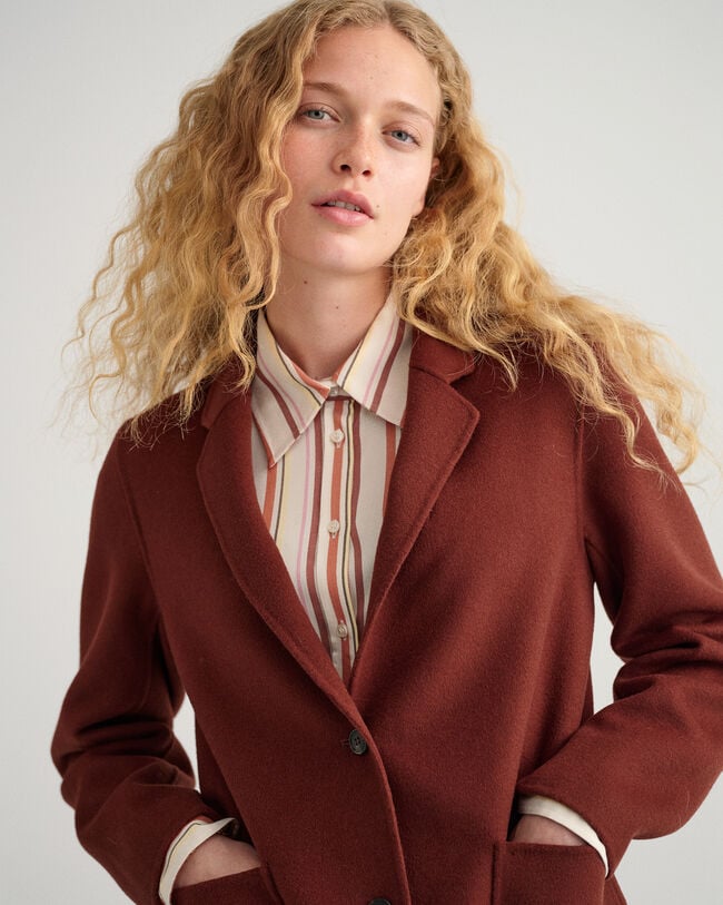 Met de hand gestikte rechte blazer