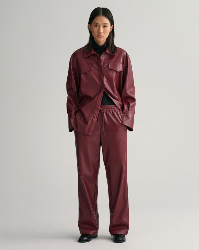 Relaxed Fit Pull-On broek van kunstleer