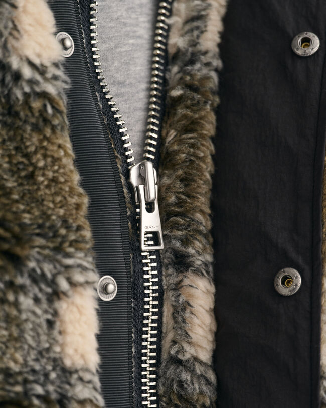 Geruit fleecejack met rits