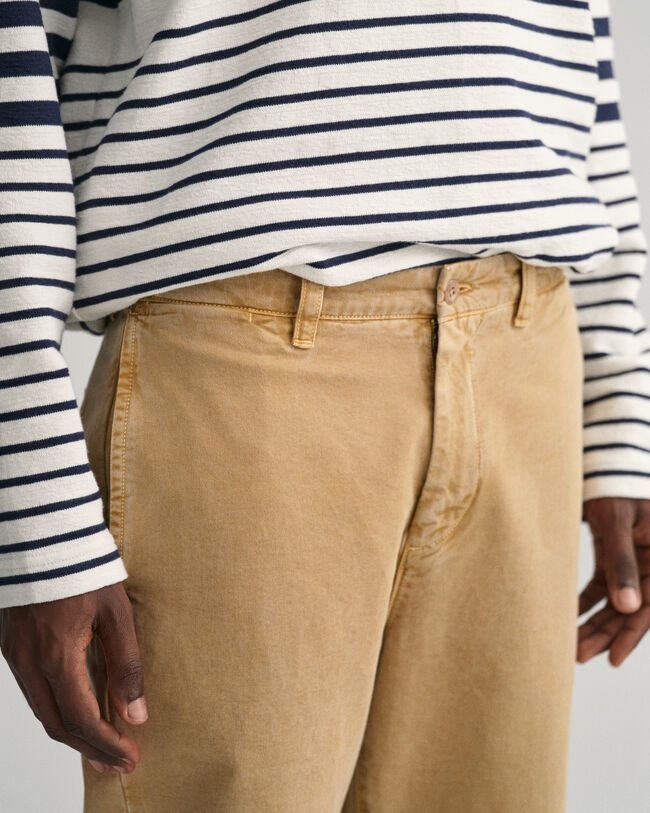 Straight Fit chino van keperstof
