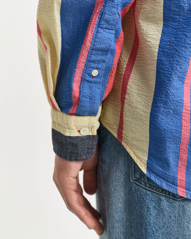 Oversized Fit Seersucker overhemd met streepje